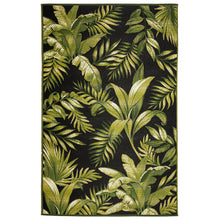 Load image into Gallery viewer, Liora Manne Marina Jungle Leaves Indoor Outdoor Rug Area Black