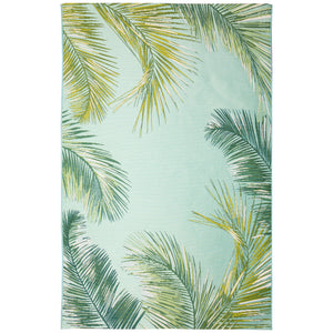 Liora Manne Marina Palm Border Indoor Outdoor Area Rug Aqua