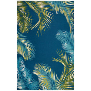 Liora Manne Marina Palm Border Indoor Outdoor Area Rug Navy