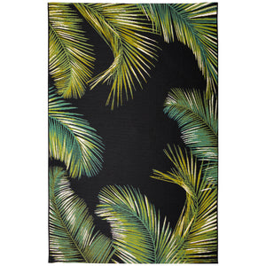 Liora Manne Marina Palm Border Indoor Outdoor Area Rug Black