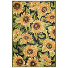 Load image into Gallery viewer, Liora Manne Marina Sunflowers Indoor Outdoor Area Rug Black