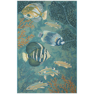 Liora Manne Marina Fish Indoor Outdoor Area Rug Aqua