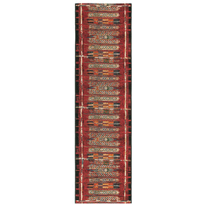 Liora Manne Marina Tribal Stripe Indoor Outdoor Area Rug Red