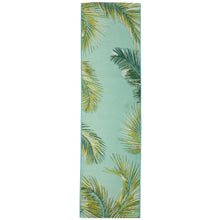 Load image into Gallery viewer, Liora Manne Marina Palm Border Indoor Outdoor Area Rug Aqua