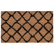 Load image into Gallery viewer, Liora Manne Natura Ikat Lattice Outdoor Door Mat Black