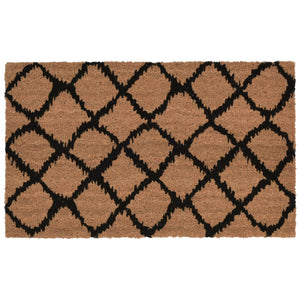 Liora Manne Natura Ikat Lattice Outdoor Door Mat Black