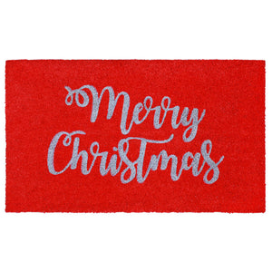 Liora Manne Natura Merry Christmas Outdoor Door Mat Red 1'6" x 2'6"