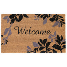 Load image into Gallery viewer, Liora Manne Natura Leaves Border Outdoor Door Mat Black