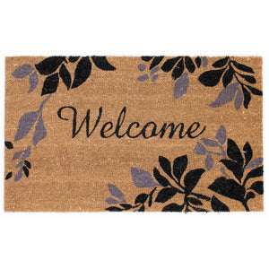 Liora Manne Natura Leaves Border Outdoor Door Mat Black