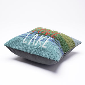 Liora Manne Frontporch Live Love Lake Indoor Outdoor Pillow Water