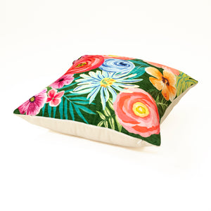 Liora Manne Illusions Flower Garden Indoor Outdoor Decorative Pillow Green