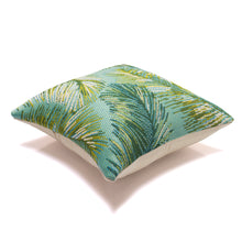 Load image into Gallery viewer, Liora Manne Marina Palm Border Indoor Outdoor Decorative Pillow Aqua