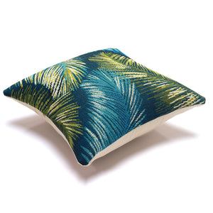 Liora Manne Marina Palm Border Indoor Outdoor Decorative Pillow Navy