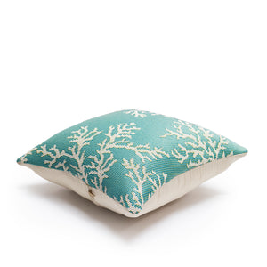 Liora Manne Marina Coral Edge Indoor Outdoor Decorative Pillow Aqua