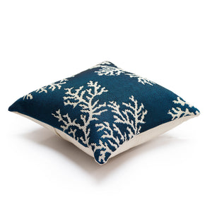 Liora Manne Marina Coral Edge Indoor Outdoor Decorative Pillow Navy