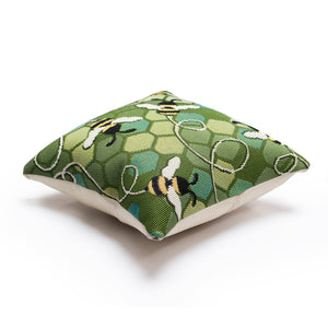 Liora Manne Marina Bee Free Indoor Outdoor Decorative Pillow Green