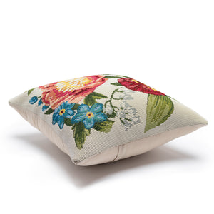 Liora Manne Marina Secret Garden Indoor Outdoor Decorative Pillow Cream