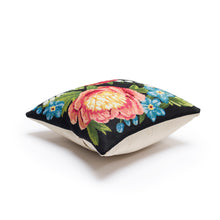 Load image into Gallery viewer, Liora Manne Marina Secret Garden Indoor Outdoor Decorative Pillow Black