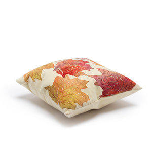 Liora Manne Visions IV Leaf Toss Indoor Outdoor Decorative Pillow Flame Cream