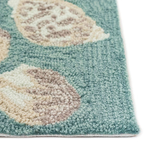 Liora Manne Capri Seashell Border Indoor Outdoor Area Rug Aqua