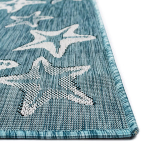 Liora Manne Carmel Starfish Indoor Outdoor Area Rug Aqua