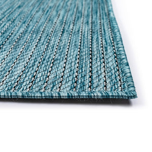 Liora Manne Carmel Texture Stripe Indoor Outdoor Area Rug Aqua