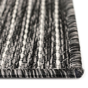 Liora Manne Carmel Texture Stripe Indoor Outdoor Area Rug Black