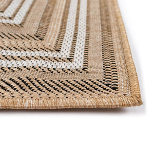 Liora Manne Carmel Multi Border Indoor Outdoor Area Rug Sand