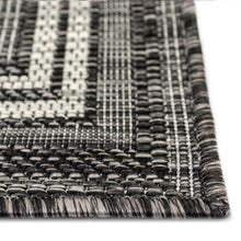 Load image into Gallery viewer, Liora Manne Carmel Multi Border Indoor Outdoor Area Rug Black