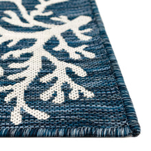 Load image into Gallery viewer, Liora Manne Carmel Coral Border Indoor Outdoor Area Rug Navy