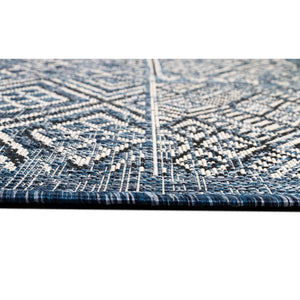 Liora Manne Carmel Patchwork Kilim Indoor Outdoor Area Rug Navy