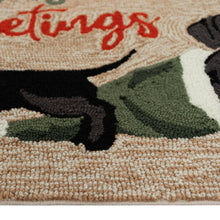 Load image into Gallery viewer, Liora Manne Frontporch Dachsund Greetings Indoor Outdoor Area Rug Neutral