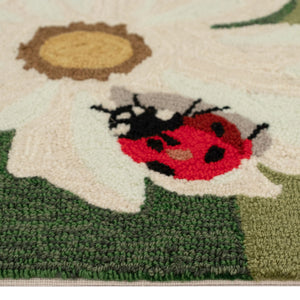 Liora Manne Frontporch Ladybugs Indoor Outdoor Area Rug Green