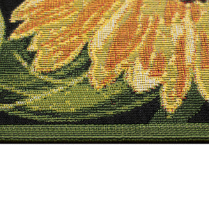 Liora Manne Marina Sunflowers Indoor Outdoor Area Rug Black