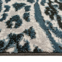 Load image into Gallery viewer, Liora Manne Soho Safari Stripe Indoor Area Rug Black/Blue