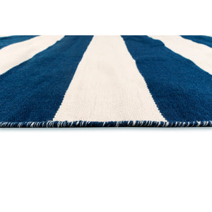 Liora Manne Sorrento Rugby Stripe Indoor Outdoor Area Rug Navy