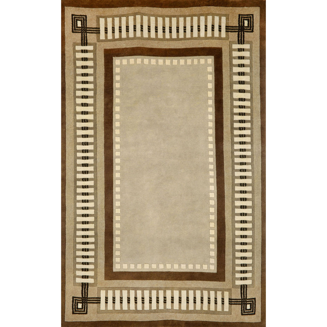 Liora Manne Palermo Modern Border Indoor Rug Brown 8' x 10'