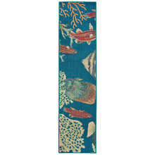 Load image into Gallery viewer, Liora Manne Patio Fish Indoor Outdoor Area Rug Turquoise