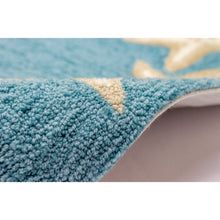 Load image into Gallery viewer, Liora Manne Capri Starfish Border Indoor Outdoor Area Rug Aqua