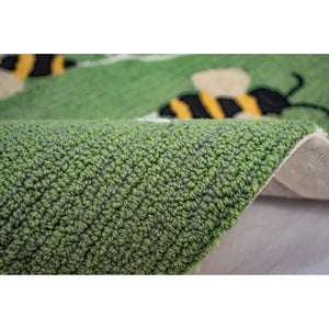 Liora Manne Frontporch Buzzy Bees Indoor Outdoor Area Rug Green