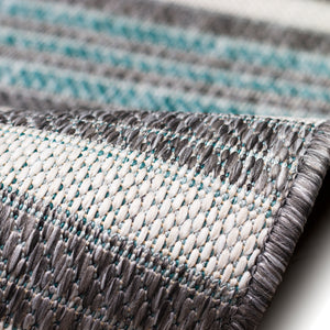 Liora Manne Malibu Faded Stripe Indoor Outdoor Area Rug Aqua