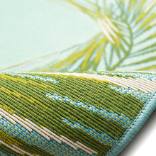 Load image into Gallery viewer, Liora Manne Marina Palm Border Indoor Outdoor Area Rug Aqua