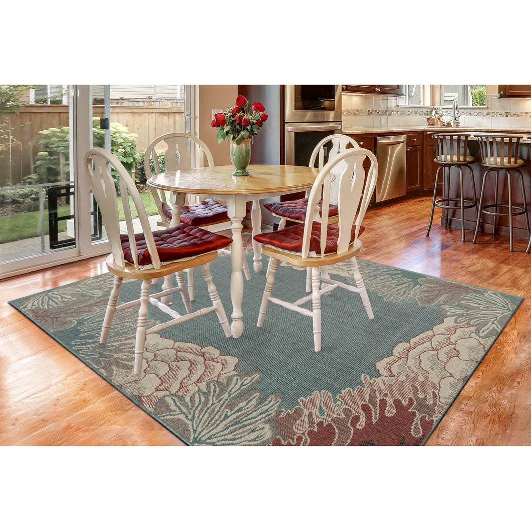 Liora Manne Riviera Reef Border Indoor Outdoor Area Rug Ocean