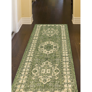 Liora Manne Carmel Kilim Indoor Outdoor Area Rug Green