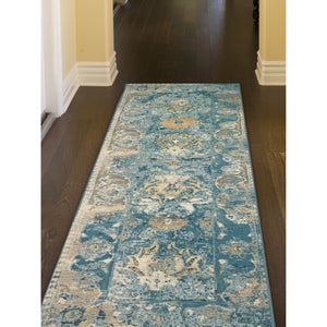 Liora Manne Marina Kashan Indoor Outdoor Area Rug Blue