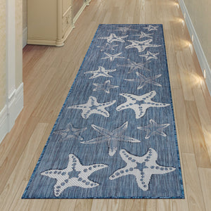 Liora Manne Carmel Starfish Indoor Outdoor Area Rug Navy