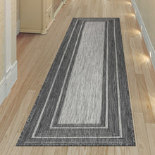 Load image into Gallery viewer, Liora Manne Carmel Multi Border Indoor Outdoor Area Rug Black