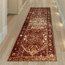 Load image into Gallery viewer, Liora Manne Marina Heriz Indoor Outdoor Area Rug Burgundy