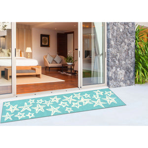 Liora Manne Capri Starfish Indoor Outdoor Area Rug Aqua