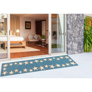 Liora Manne Capri Starfish Border Indoor Outdoor Area Rug Aqua